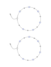 Silver Rainbow Crystal Anklet – Elegant & Adjustable