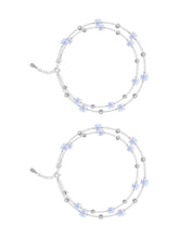 Double-Layered Rainbow Crystal Anklet – 925 Pure Silver