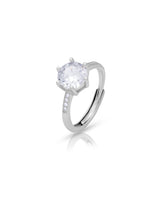 Sparkling Love Solitaire Ring – Adjustable 925 Pure Silver
