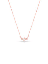 925 Sterling Silver Heart & Crown Pendant Necklace with Swarovski Wings