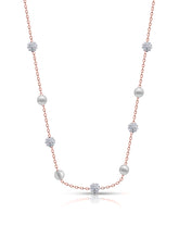 925 Sterling Silver Pearl & Zircon Necklace