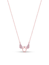 925 Sterling Silver Wing Pendant Chain with Solitaire