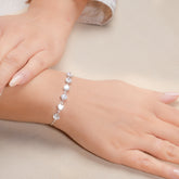 White Stone Adjustable Bracelet – Premium Diamond Silver