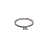 Radiant Silver Solitaire Zircon Ring