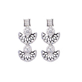 Geometric Drop Earrings with Premium Diamonds