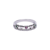 Silver Heartstone Eternity Ring