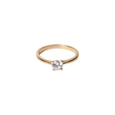 Radiant Gold Solitaire Zircon Ring