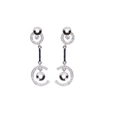 Elegant Circle Drop Earrings with Premium Diamonds
