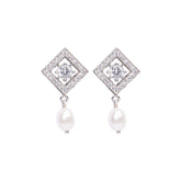 Earrings with Premium Stones & Pearl Drop