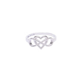 Heart Infinity Ring - 925 Pure Silver