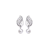 Pearl and Premium Diamond Teardrop Earrings