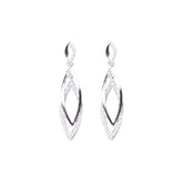 Elegant Diamond-Studded Drop Earrings in 925 Pure Silver