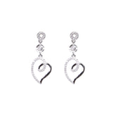 Heart-Shaped Earrings with Premium Diamonds in 925 Pure Silver