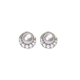 Classic Pearl and Diamond Stud Earrings