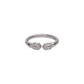 Handcrafted Silver Zircon Twist Ring