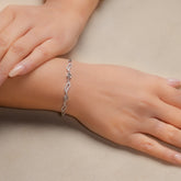 Elegant Premium Diamond Bracelet with Swirl and Circle Design