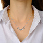 925 Sterling Silver Spike Pendant Necklace