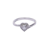 Heartstone Halo Zircon Silver Ring