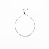 Silver Tennis Bracelet - Minimalist Adjustable Design