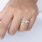 Radiant Zircon Silver Ring - Pure 925 Silver