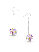 Silver Hanging Earrings with Rainbow Crystal