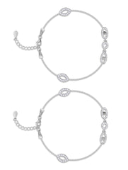 TWILIGHT SHIMMER SILVER ANKLETS
