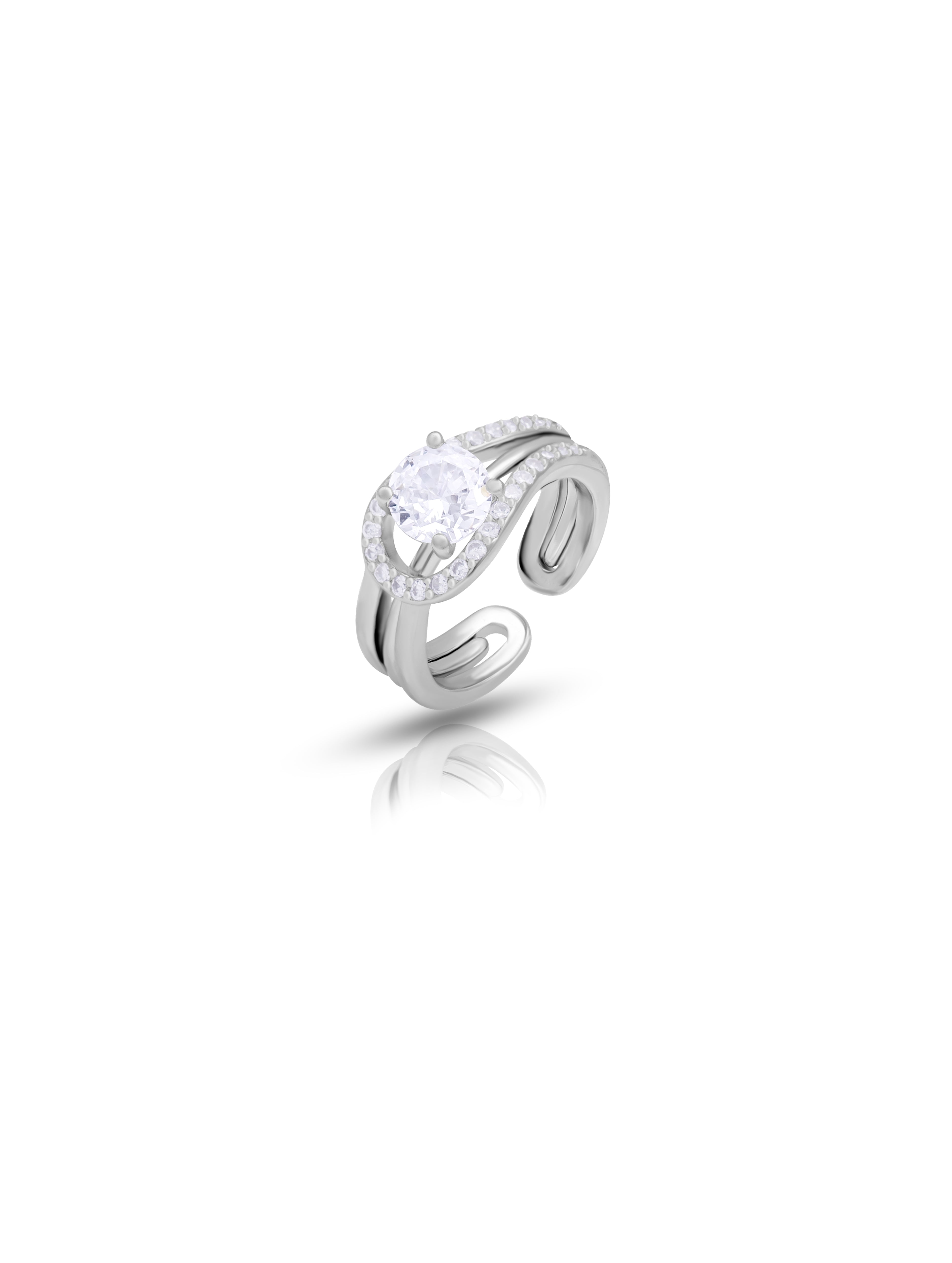 Lune 925 Silver Dual Band Ring