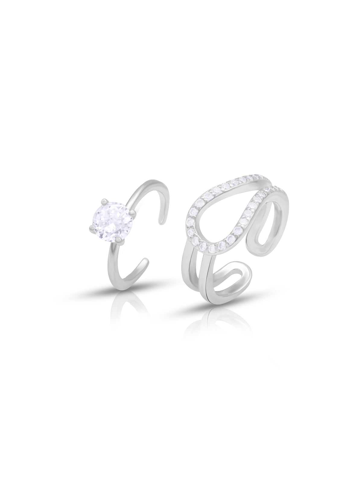 Lune 925 Silver Dual Band Ring