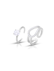 Lune 925 Silver Dual Band Ring