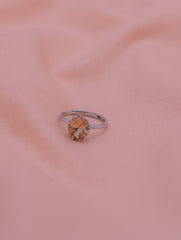 Solitaire Ring with Peach Premium Stone