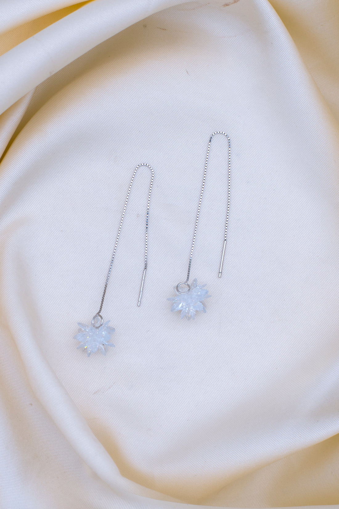 Sui Dhaga Earrings with White Crystal Detailing