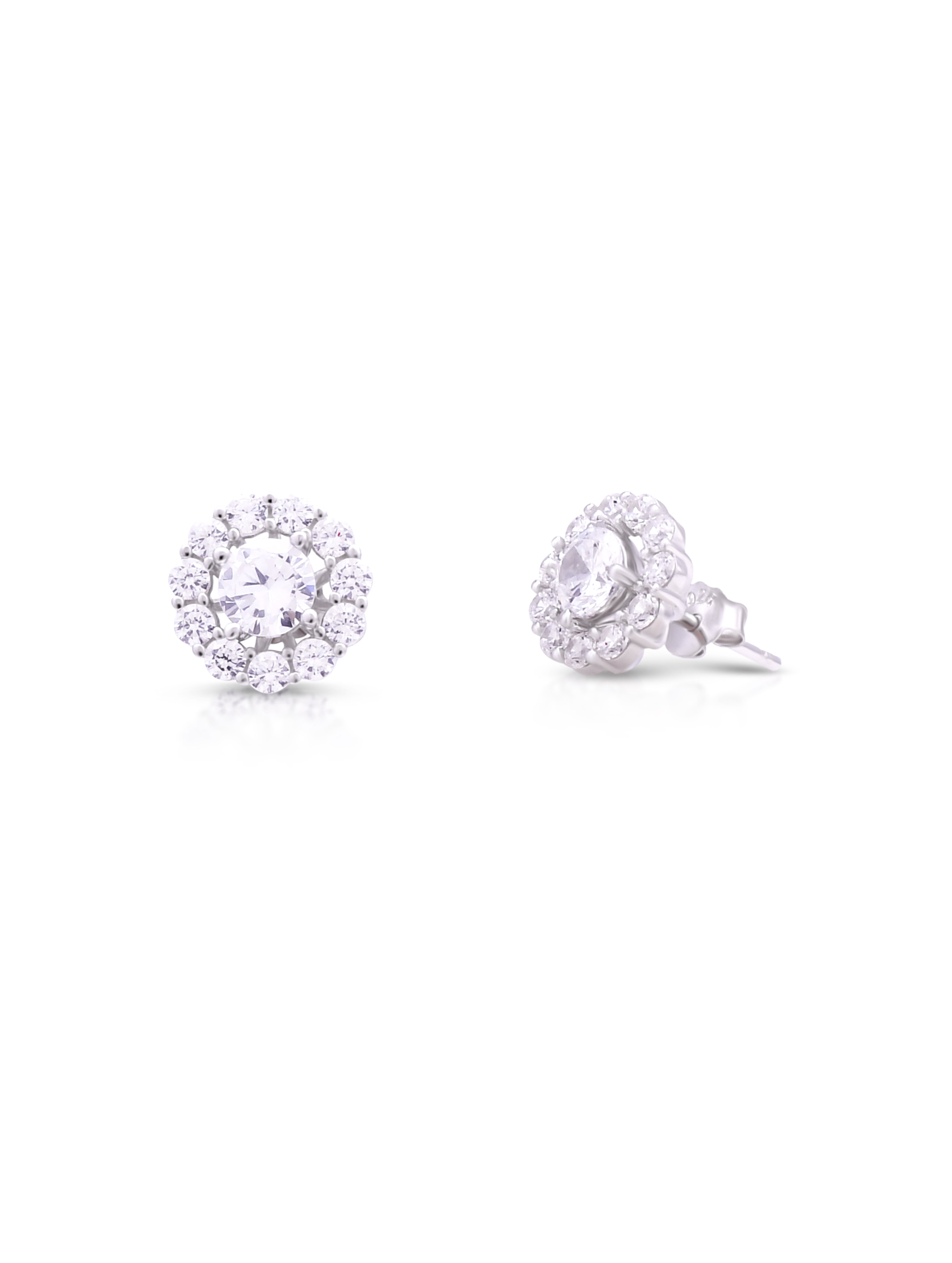 Solara 925 Silver Solitaire Earrings