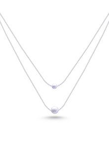 Serene Layers 925 Silver Pearl Chain