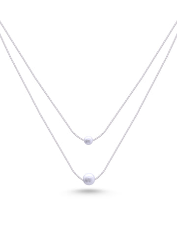 Serene Layers 925 Silver Pearl Chain