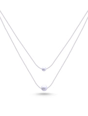 Serene Layers 925 Silver Pearl Chain