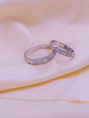 SHIMMERING UNION SILVER COUPLE RINGS