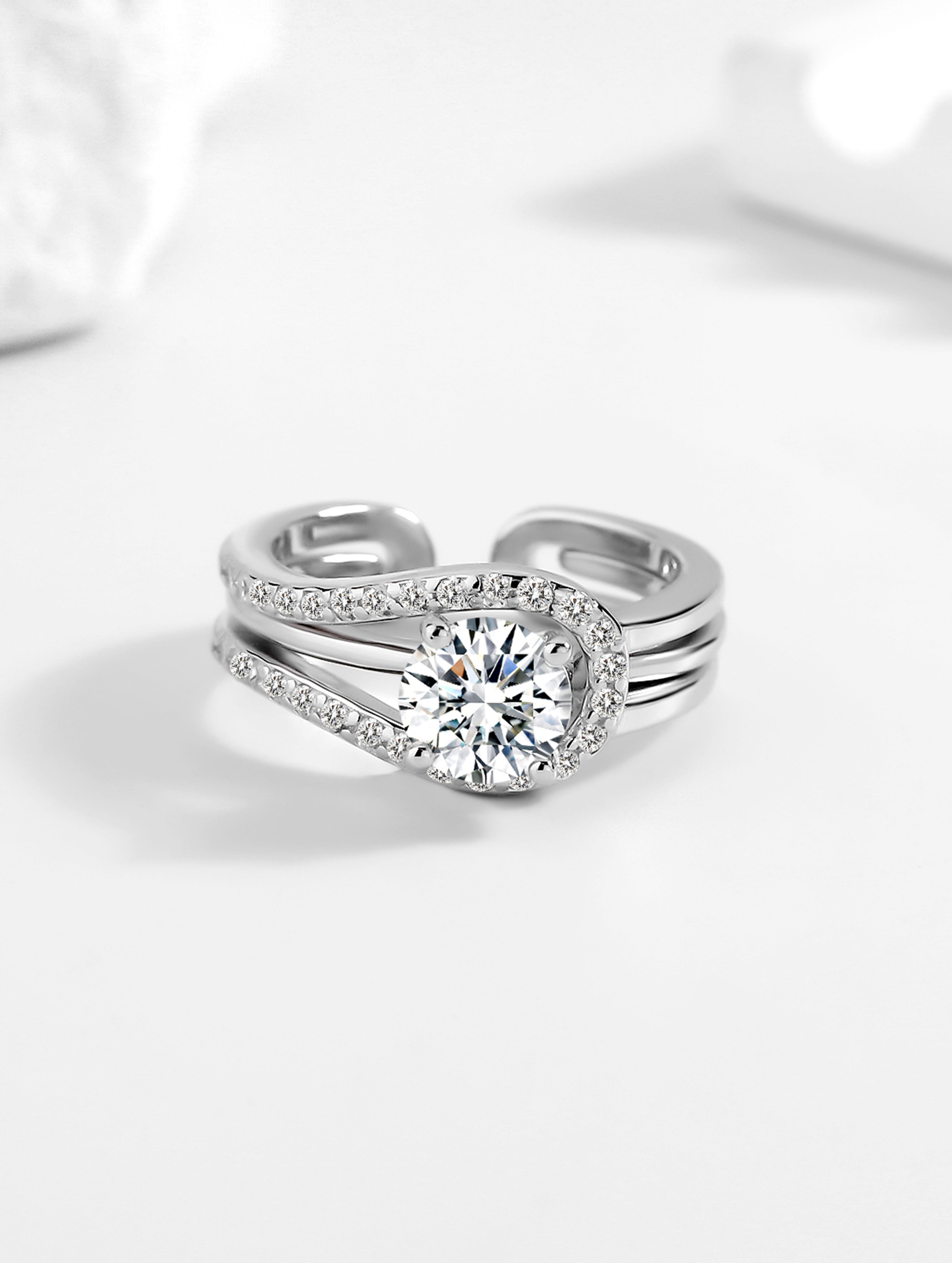 Lune 925 Silver Dual Band Ring