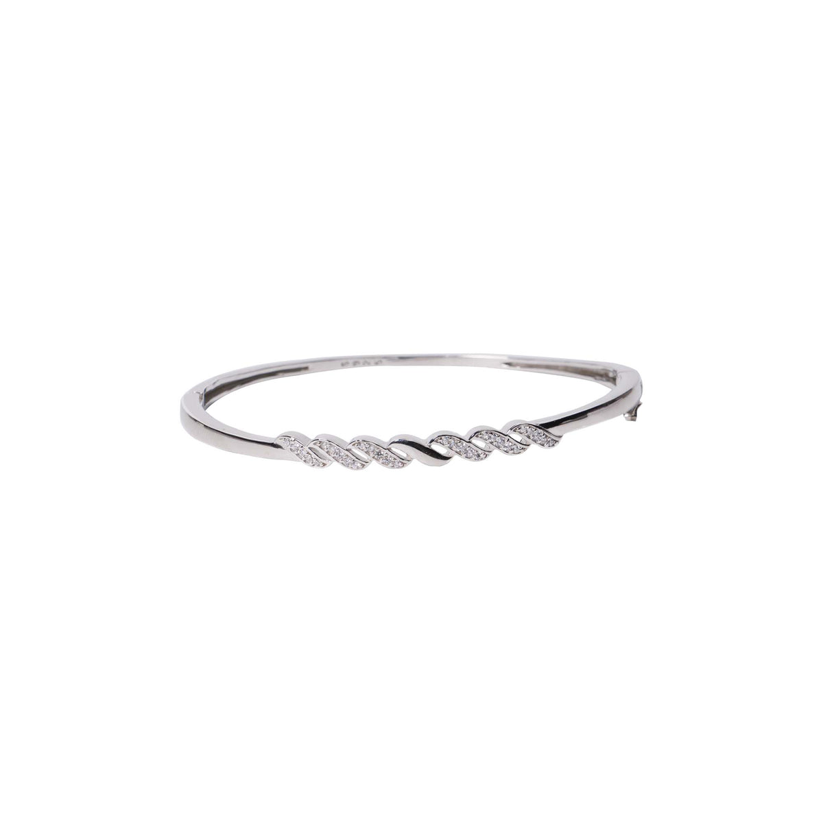 Twist Silver Bracelet with Premium Diamonds – 925 Pure Silver