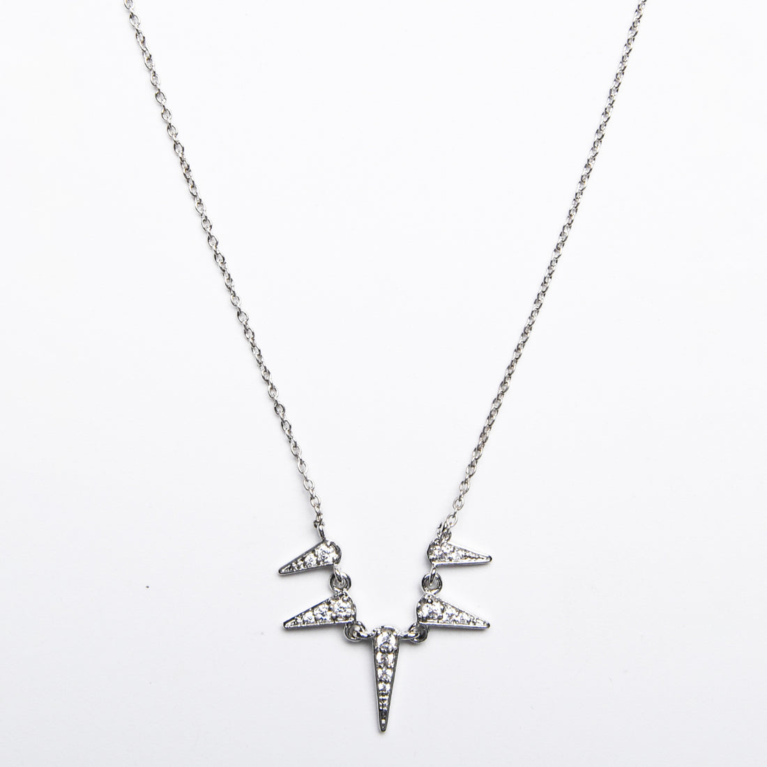 925 Sterling Silver Spike Pendant Necklace