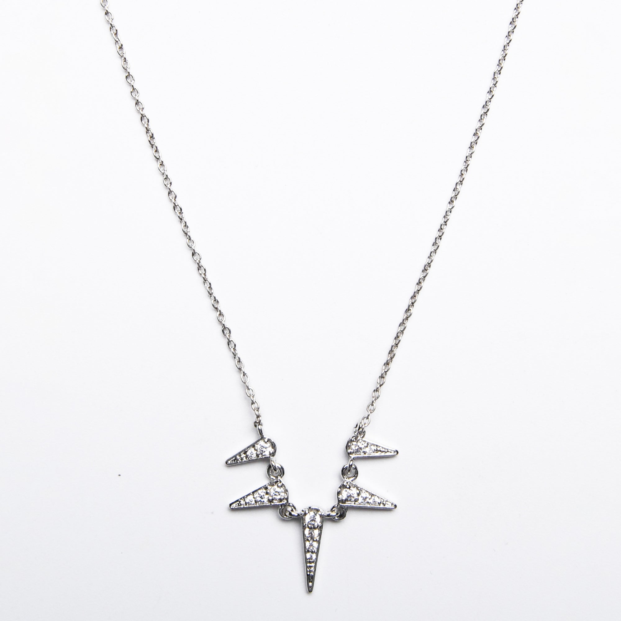 925 Sterling Silver Spike Pendant Necklace