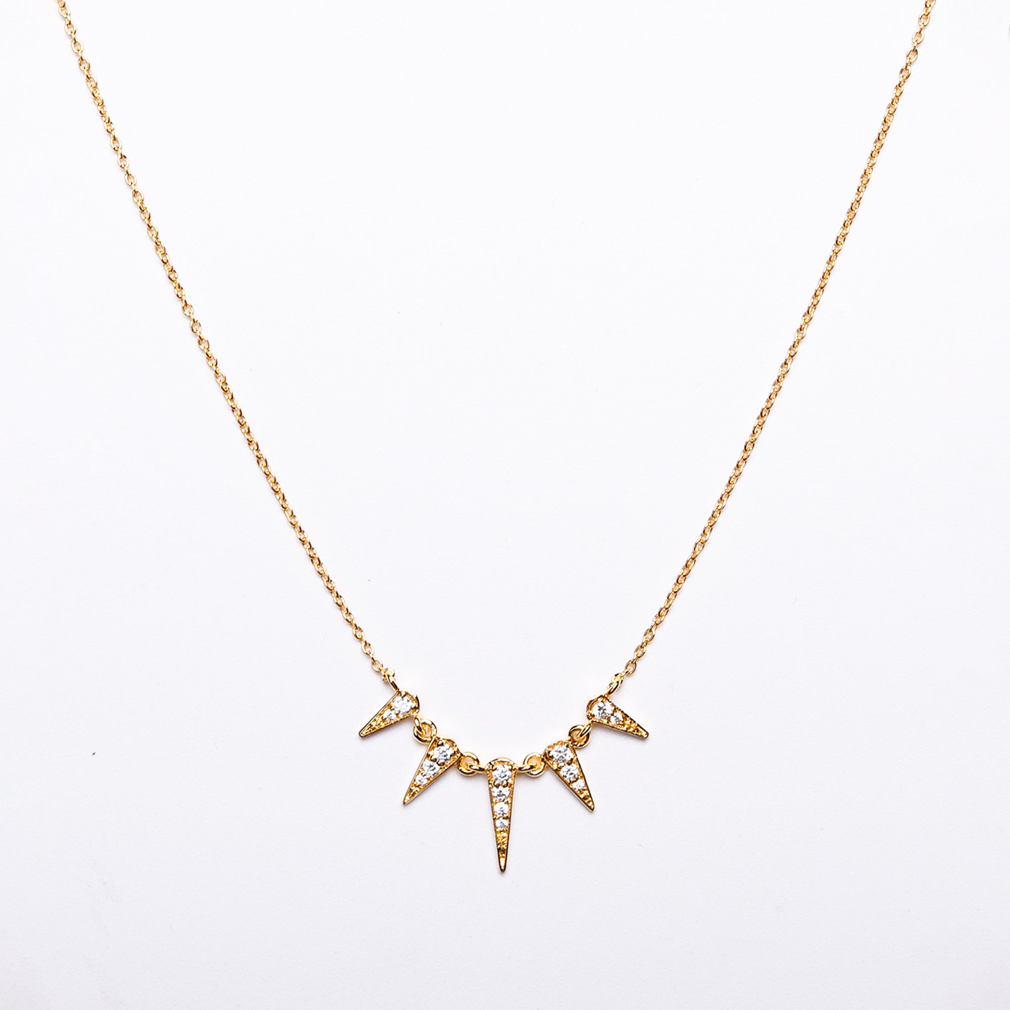 925 Sterling Silver Spike Pendant Necklace
