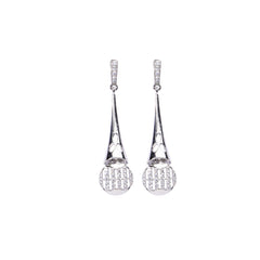 Elegant Long Drop Earrings with Premium Diamonds