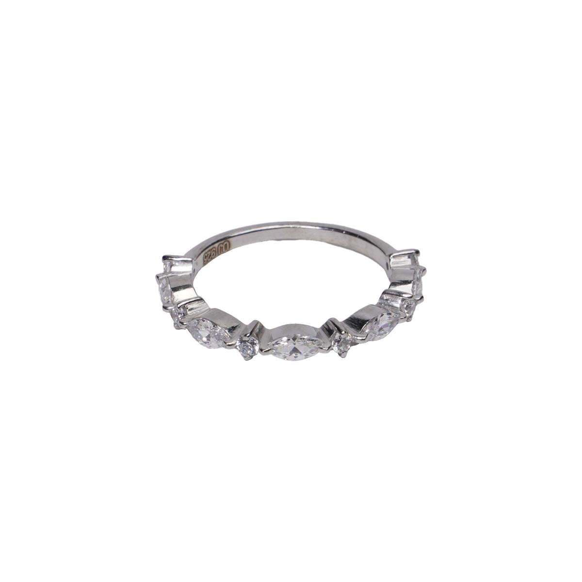 Handcrafted Silver Zircon Eternity Ring