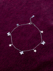 Celestial Silver Flutter Anklet