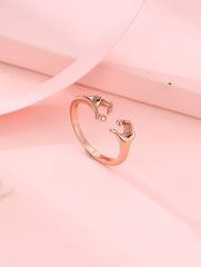 Liora 925 Silver Open Heart Ring