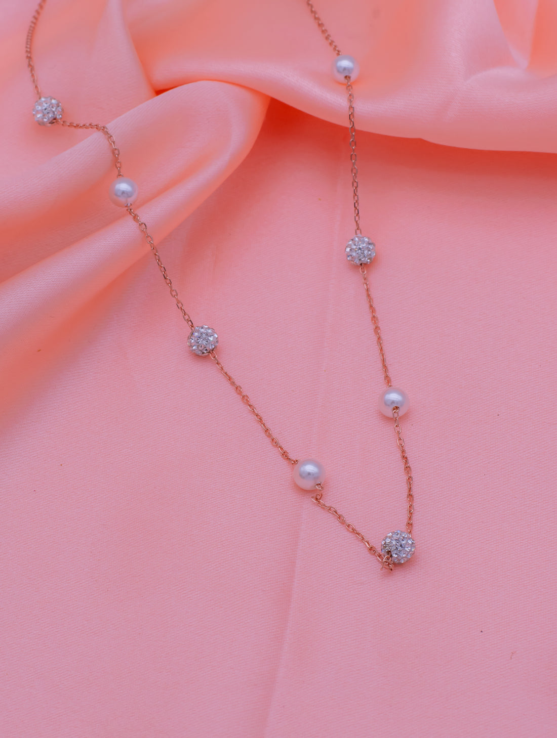 925 Sterling Silver Pearl & Zircon Necklace