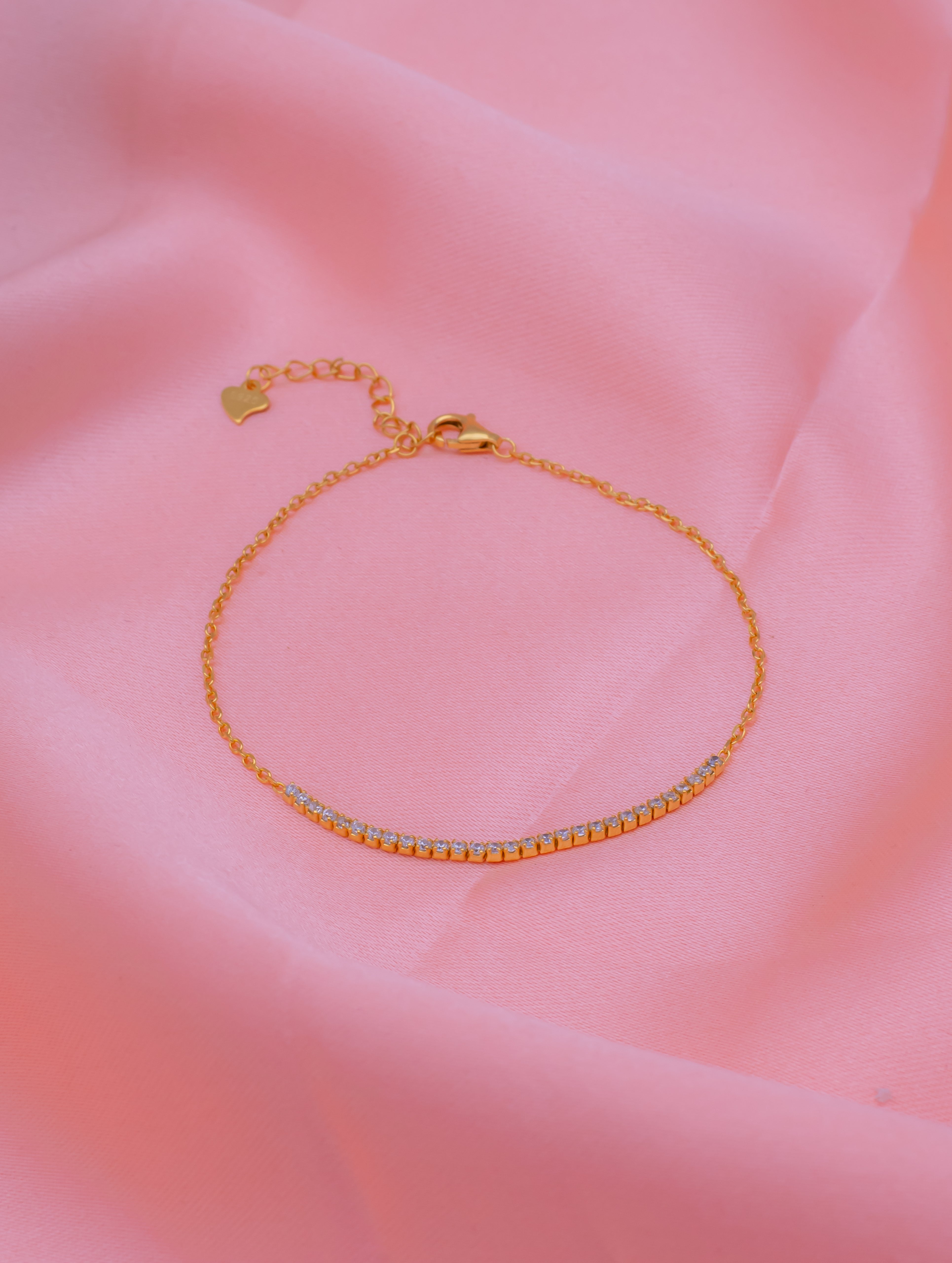 Gold Tennis Bracelet with Swarovski Zircon – Adjustable Fit