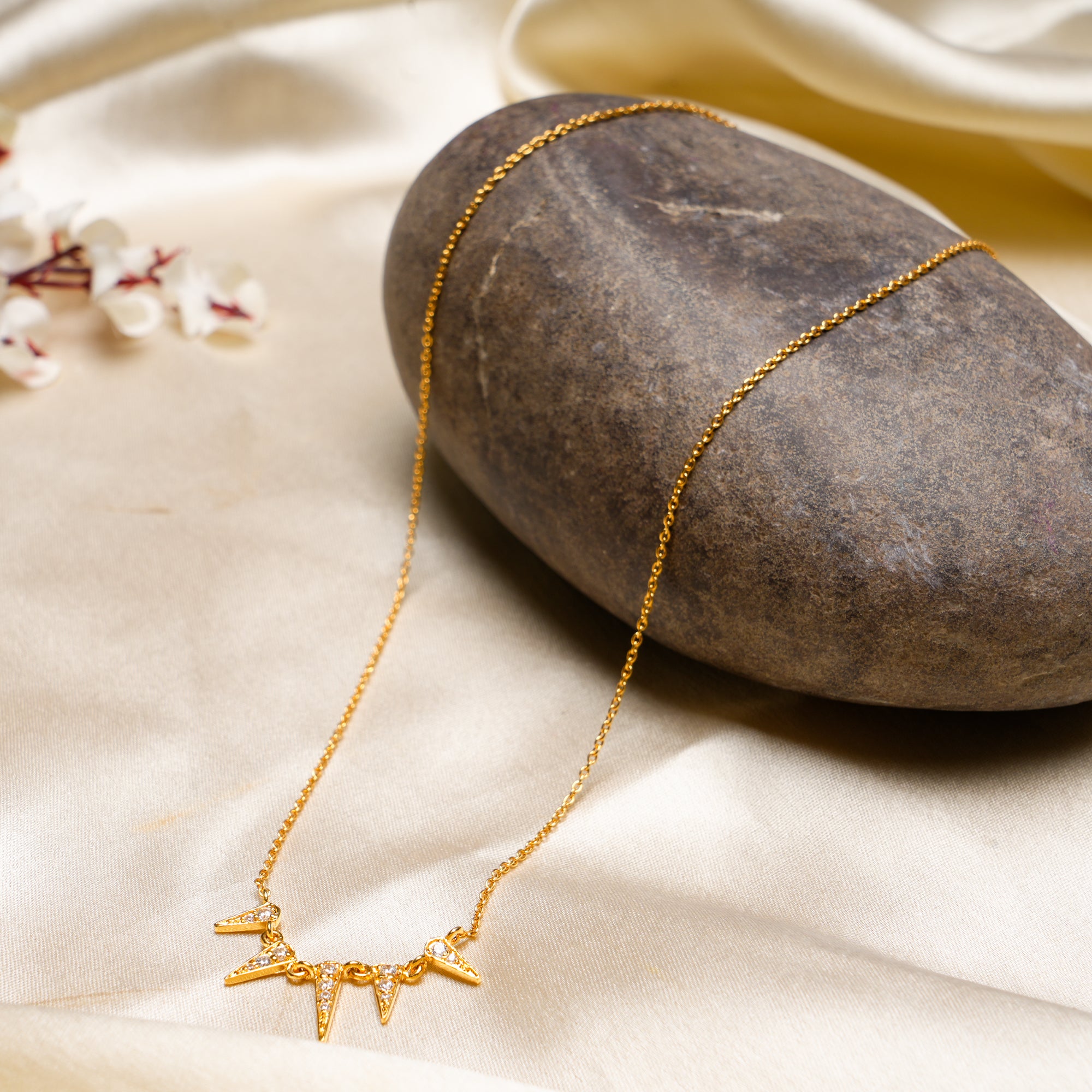 925 Sterling Silver Spike Pendant Necklace