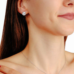 Classic Pearl and Diamond Stud Earrings