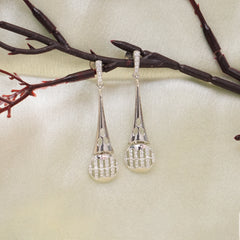Elegant Long Drop Earrings with Premium Diamonds